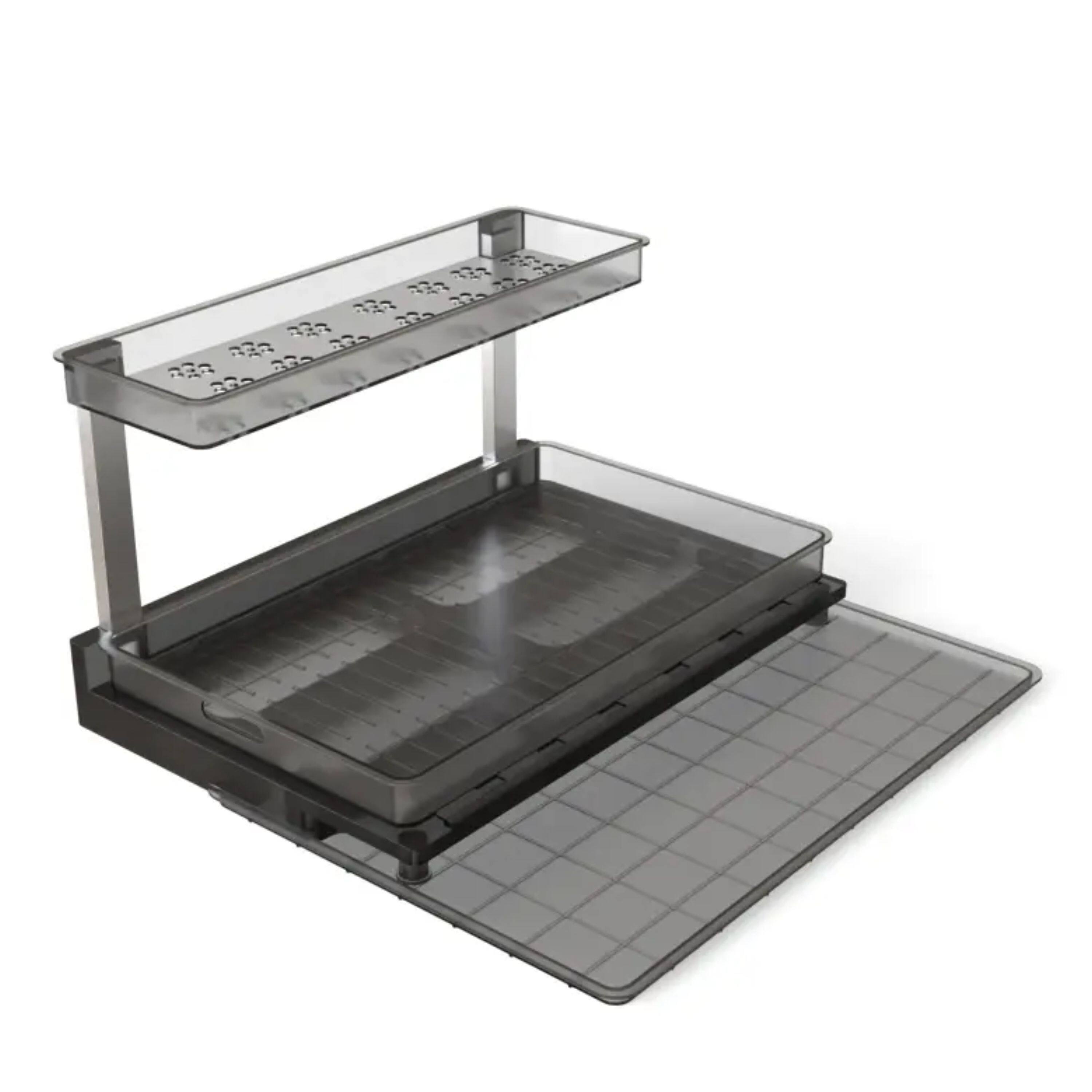 Alt View 1. Kitcheniva - 2 Tier Pull Out Under Sink Kitchen Organizer - Multicolor.