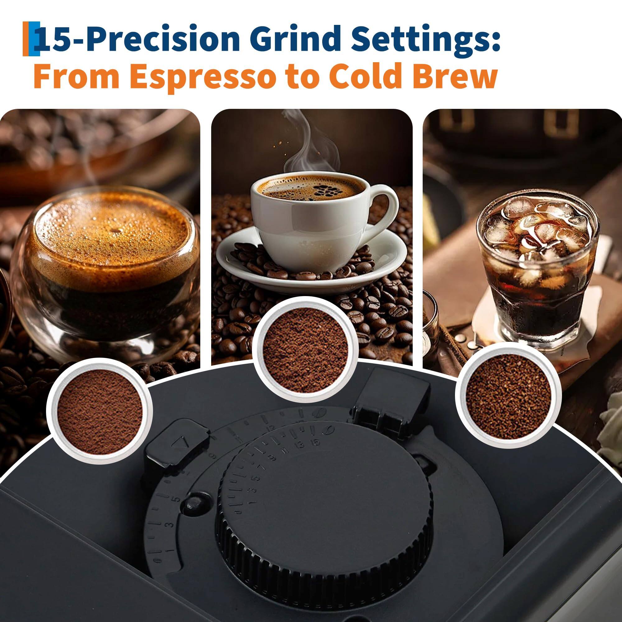 15-Precision Grind Settings: From Espresso to Cold Brew