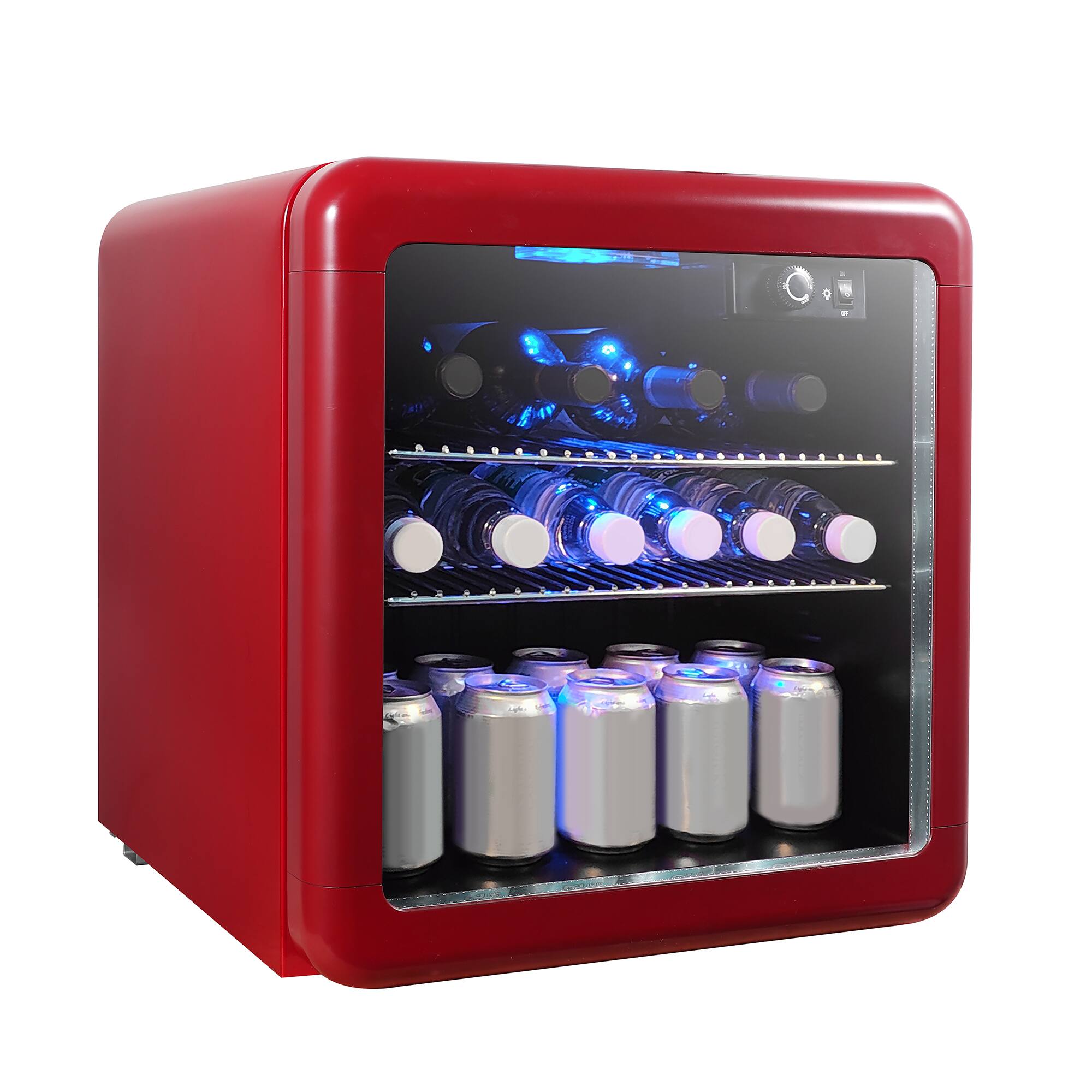 Alt View 7. Magic Chef - 1.7 cu. ft. Retro Mini Beverage Cooler in Red - Red.