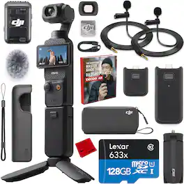 DJI - Osmo Pocket 3 Creator Combo 3-Axis Stabilized 4K Gimbal Camera with 2 Mic Bundle
