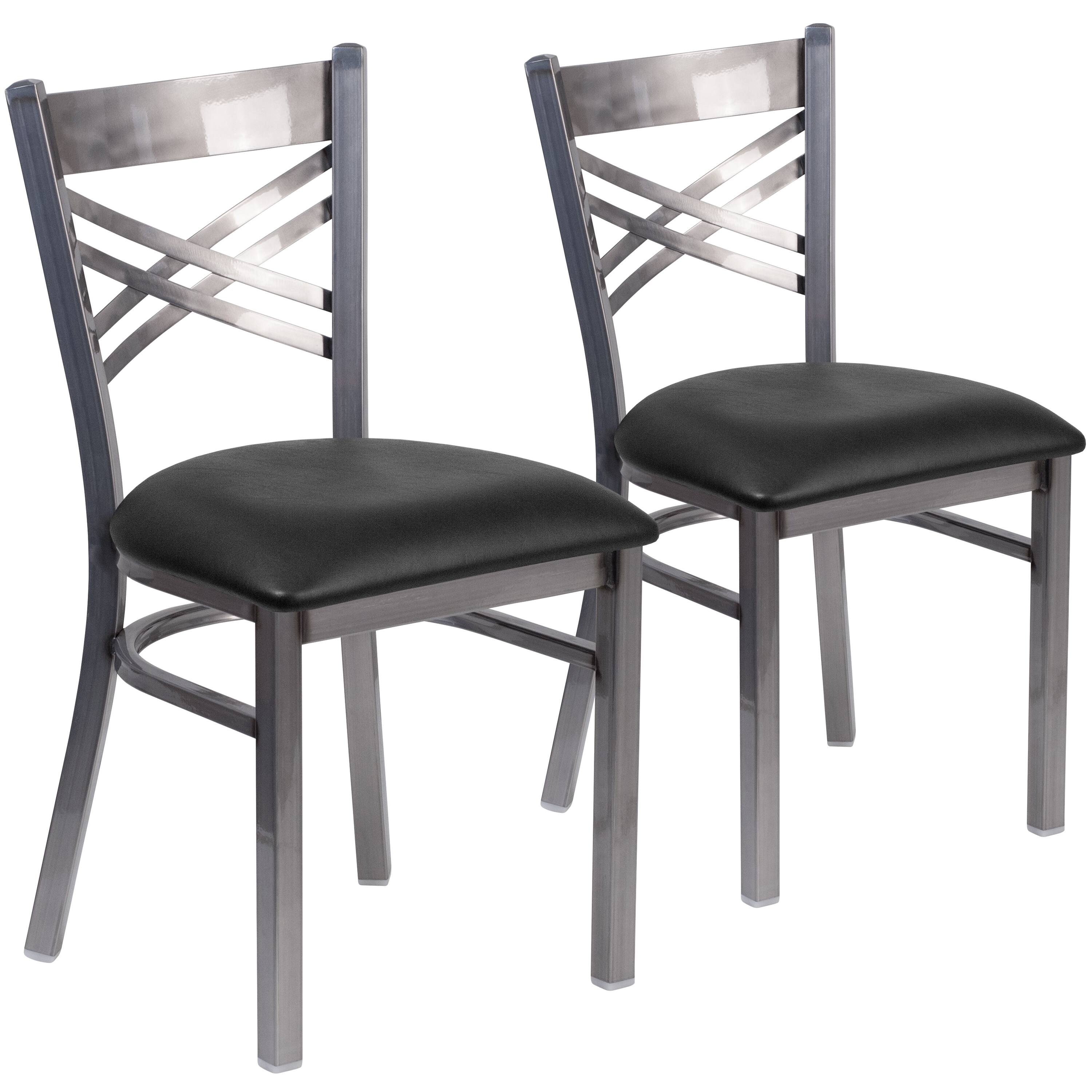 Black Vinyl Seat/Clear Coated Metal Frame