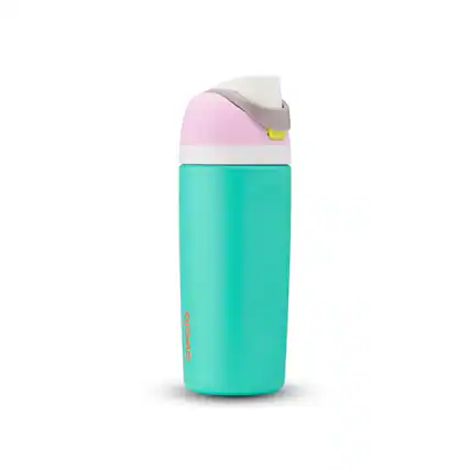 Front. Owala - FreeSip Kids 16 fl. oz. BPA Free Water Bottle with Spout Lid - Make Waves.