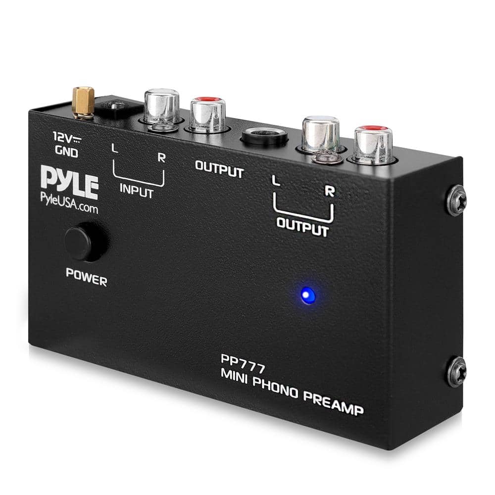 Pyle - Mini Phono Turntable Preamp - Stereo Preamplifier with RCA Input/Output - Low Noise - Powered by 12V DC Adapter - Standard