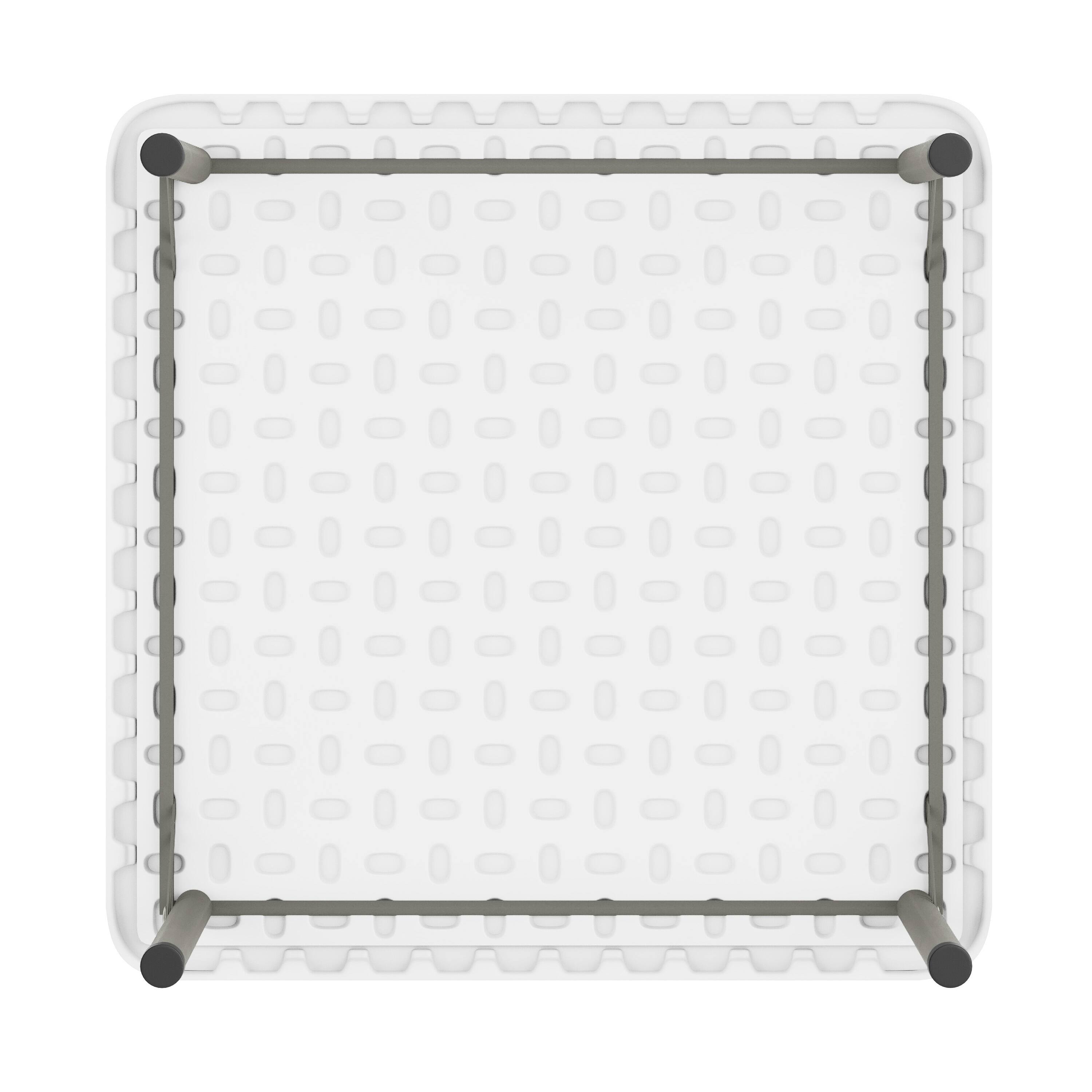 Alt View 4. Flash Furniture - Paige 24x24 Kid's Granite White Plastic Folding Table with Locking Legs - White.