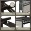The text on the image is grouped and corrected as follows:

1. Noise-Free Tape
2. Convenient Storage Pockets
3. Easy to Assemble
4. Keep Mattress in Place