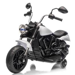 GARVEE - Kids Motorcycle, 12V Battery Powered Electric Motorcycle, 3-Wheel Ride On Motorcycle w/Training Wheels