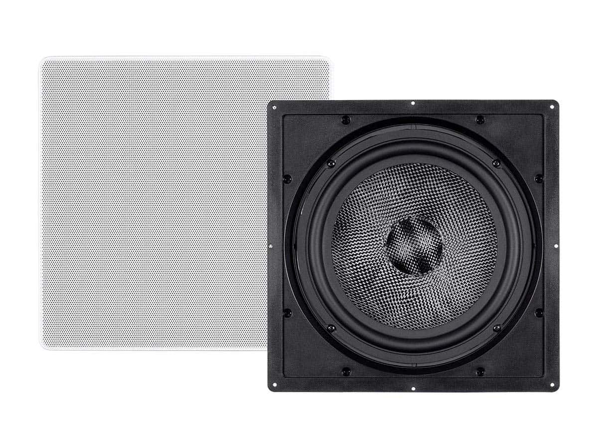TECH SAFARI - Carbon Fiber In wall each Subwoofer Easy Install For Home Theater Alpha Series - 10 in Subwoofer Speaker
