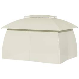 Outsunny - x 13' Outdoor Gazebo Patio Gazebo Canopy, Double Vented Roof, Steel Frame - Beige
