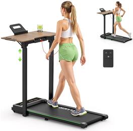 Akluer - P3-D Adjustable Height Desk Treadmill, 2.5HP Motor, 0.6–6.2MPH, 330lbs Capacity, 6-Layer Running Belt & LED Display - Black