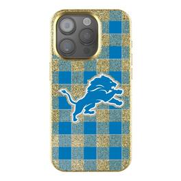 Keyscaper - NFL - Detroit Lions Plaid Bling iPhone Case - 14 - Gold