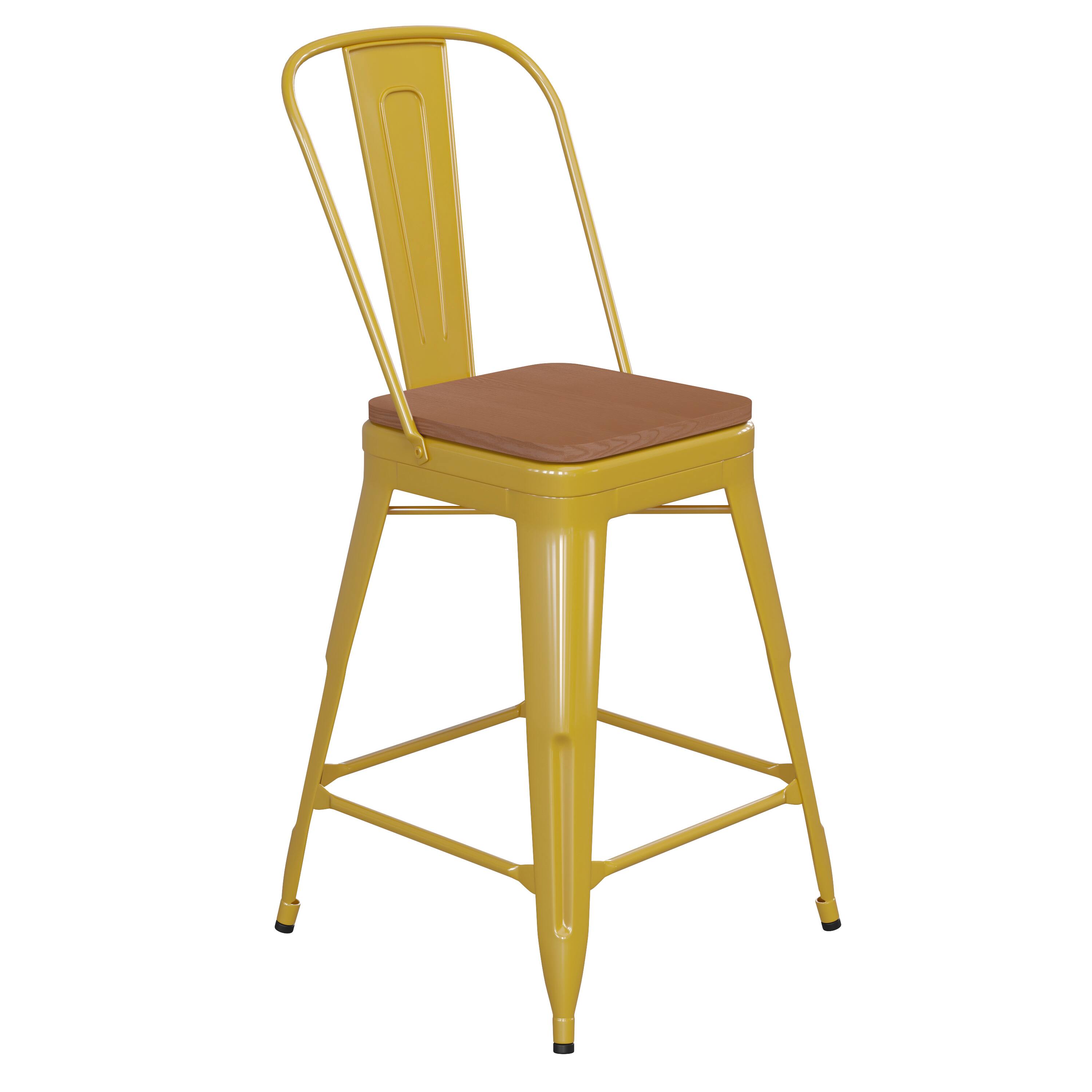 Teak Seat/Yellow Frame