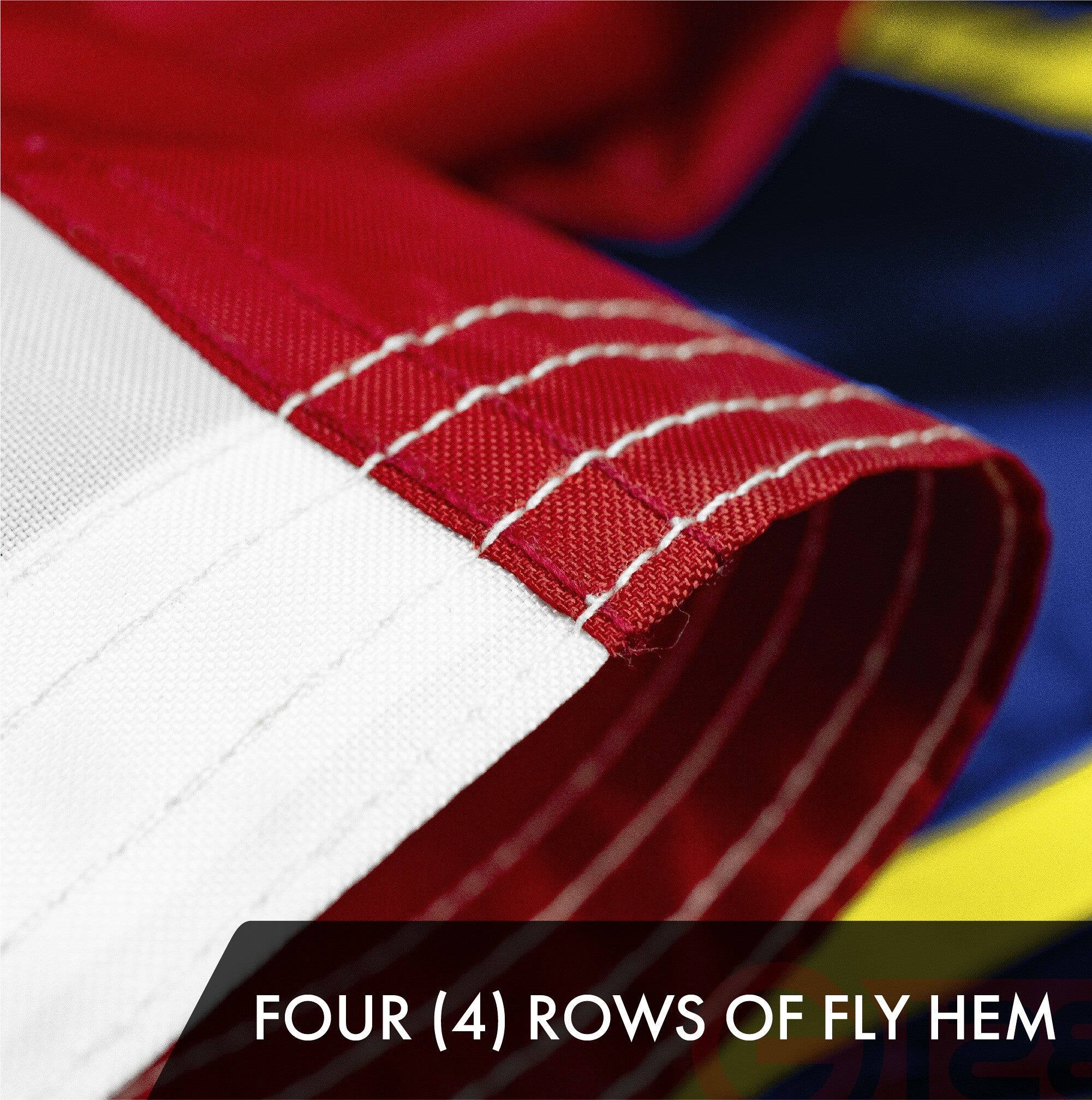 FOUR (4) ROWS OF FLY HEM
