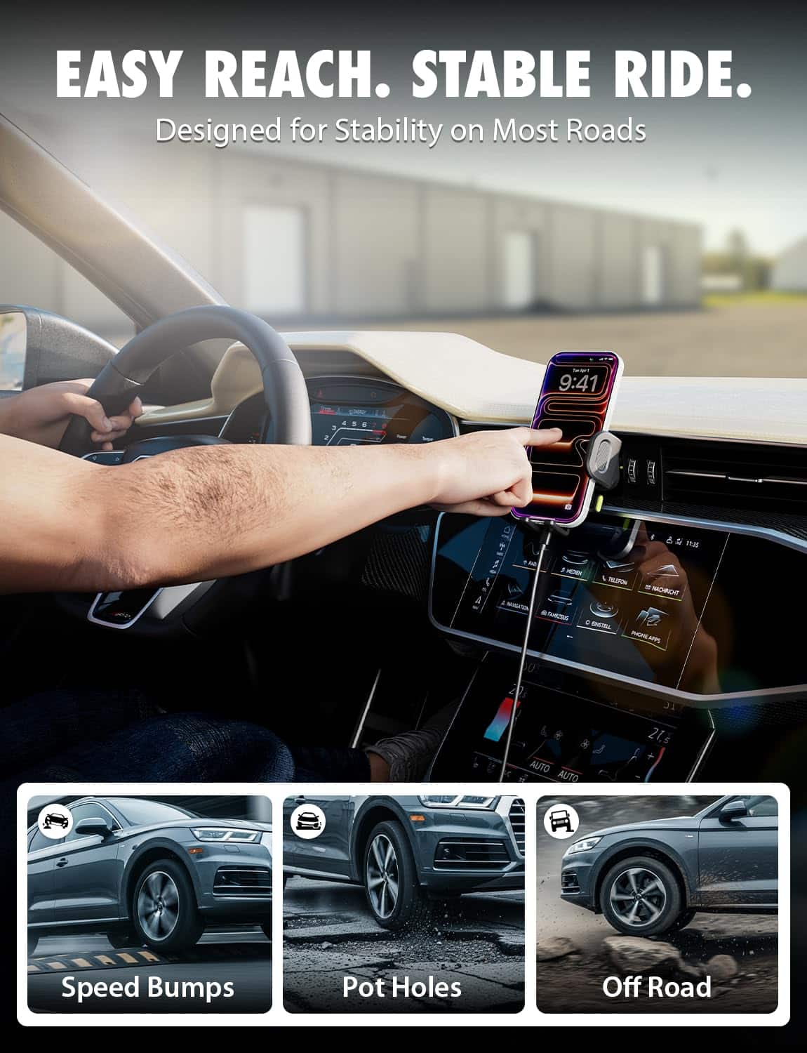Bracketron - PWRUP TripGrip 15W Wireless Car Charger Mount, Qi Fast Charging Phone Holder, Vent & Dashboard Mount - Black price history on PriceWatchPro