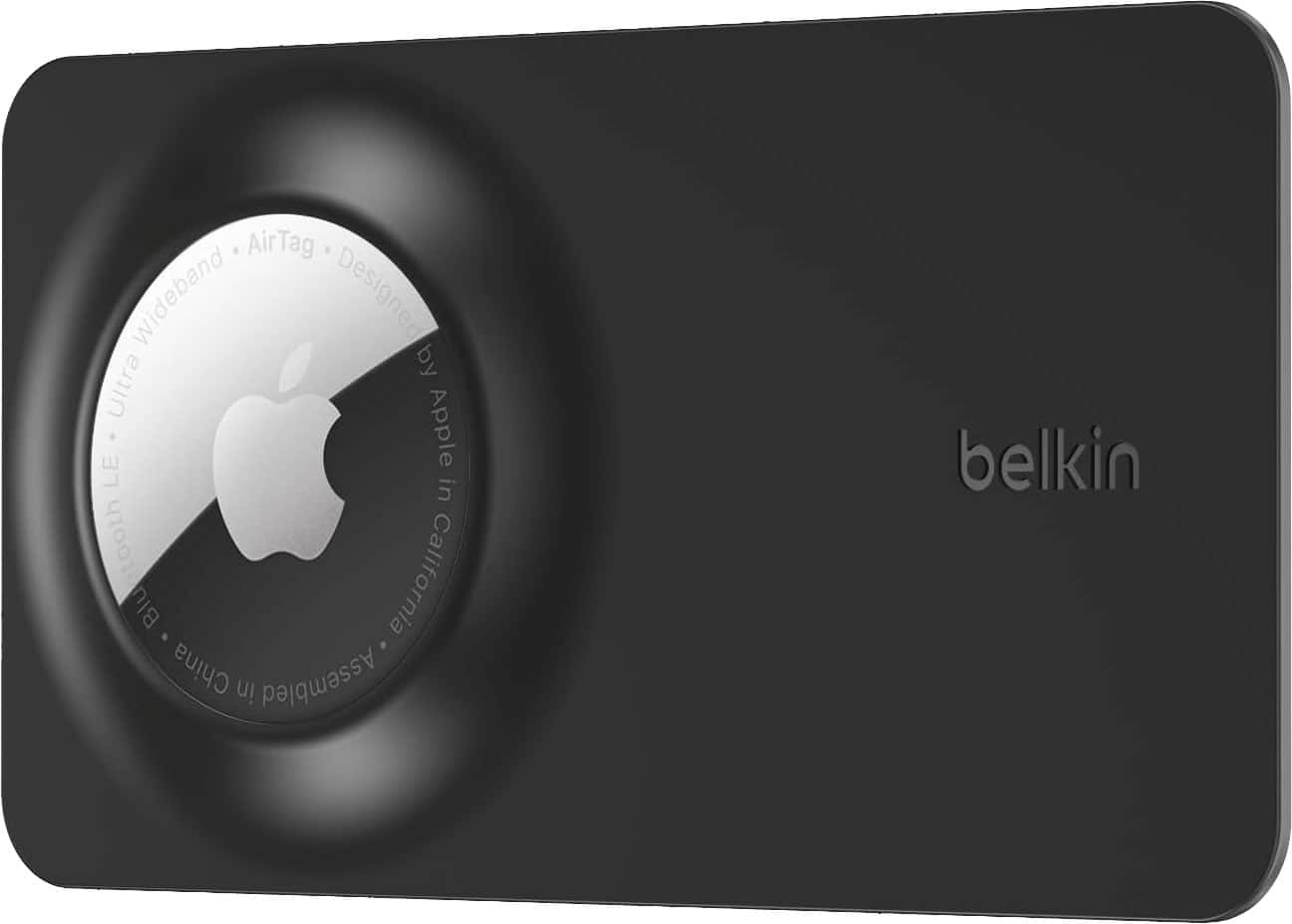 Belkin - Secure Wallet Insert for Apple AirTag, Ultra Slim, Flexible Credit Card Size for Purse, Handbag, Pocket, Backpack - Black - Angle_Zoom