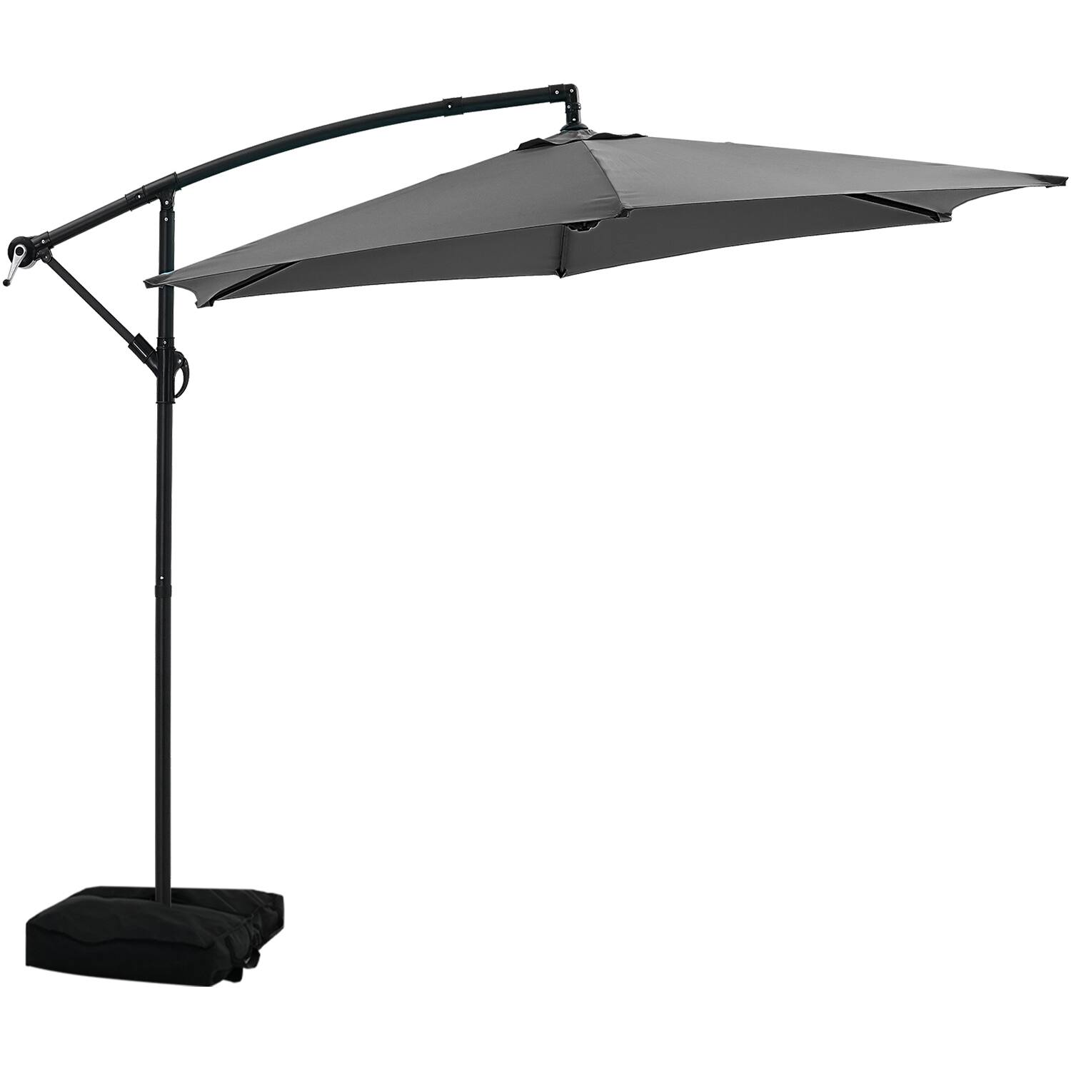 Alt View 2. Ainfox - Ainfox 10FT Outdoor Patio Yard Offset Umbrella with Cross Base for Market,Garden,Deck,Backyard,Pool - gray.