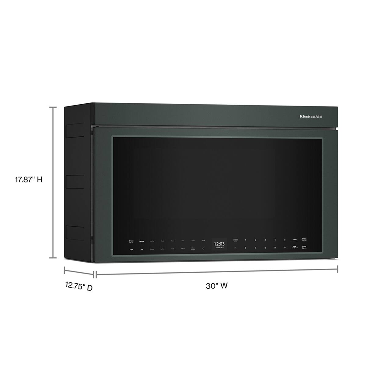 KitchenAid 17.87" H - 12:03 - 1 a a - I I 4 - - I 12.75" D 30" W