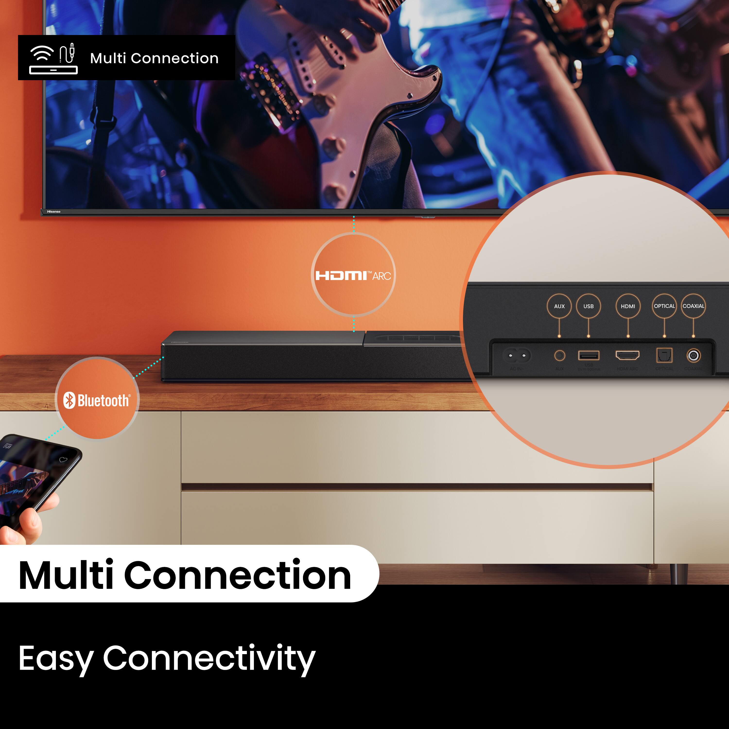 Hisense 2.1 Channel 240W Soundbar with Built in Subwoofer (A620) Black ...