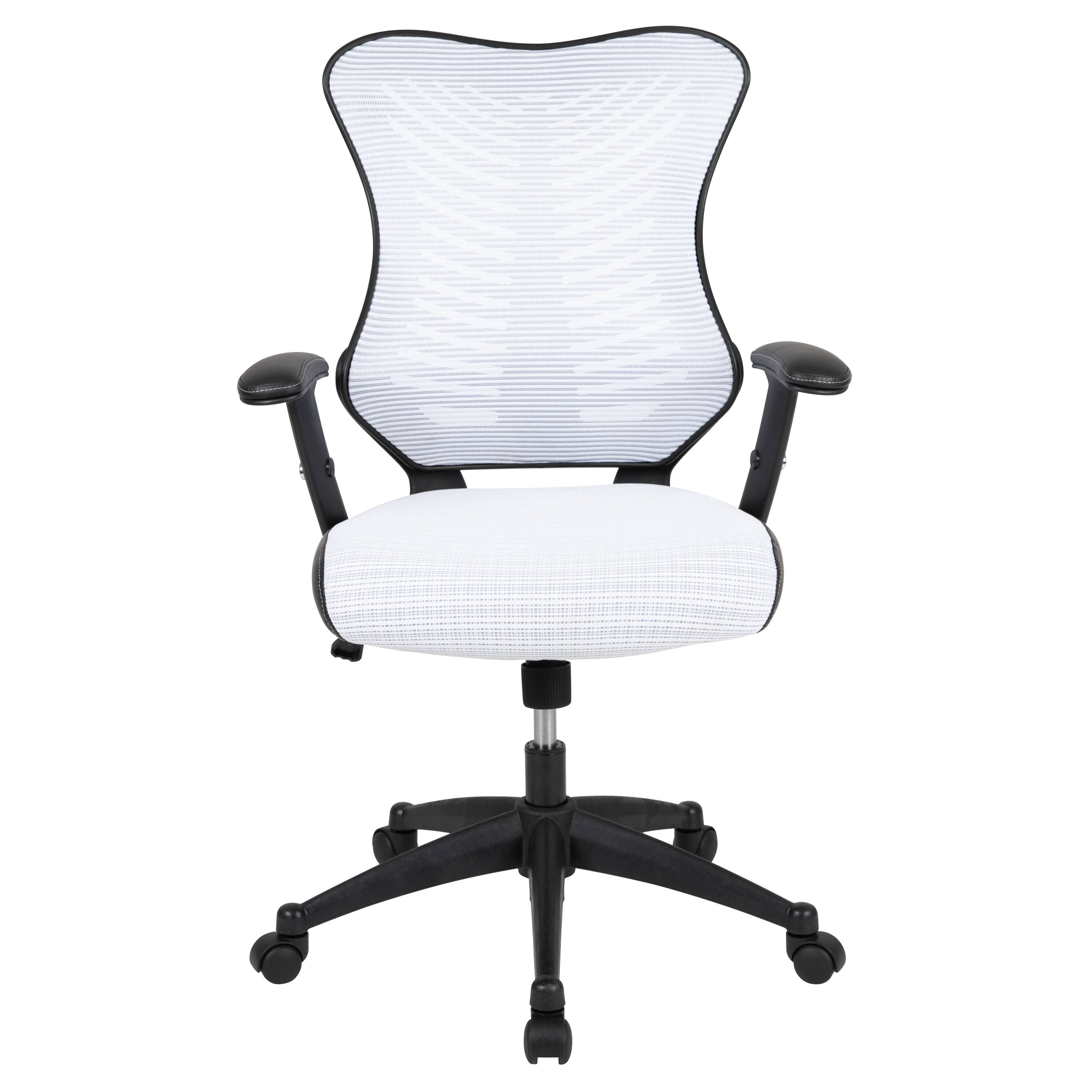 Alt View 7. Emma + Oliver - High Back Designer Mesh Executive Ergonomic Office Chair w/ Adjustable Arms - White Mesh.