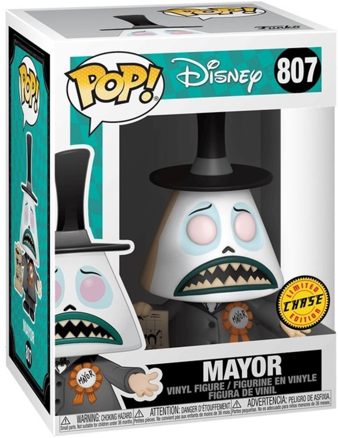 TO FRke Disney 807 M POP! 1601 LIMITED CHASE MAYOR EDITION MAYOR MAYOR EN VINYLE FIGURE / FIGURINE VINYL FIGURA DE VINIL PELIGRO DE ASFIOA. D'TOUFFEMENT. ADVERTENCIA: para nitos menores de 36 meses DANGER pequeas. No es adecuado HAZARD ATTENTION: entants de noins de 36 mois Partes WARNING: CHOKING convient pas aa Petites pices Ne children under 36 months No subble ty Smal parts
