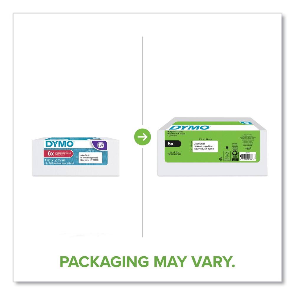 DYMO LW 1 F 6x - S AR A  
- -u -+ mestbridge noa 1 in x 2% 2 W in - - ST -o . son Mulpurpone Laban 6x  
- - - 1NE 1 54 - A Seum Weelbridge - New - SY 1005 nede PACKAGING MAY VARY.