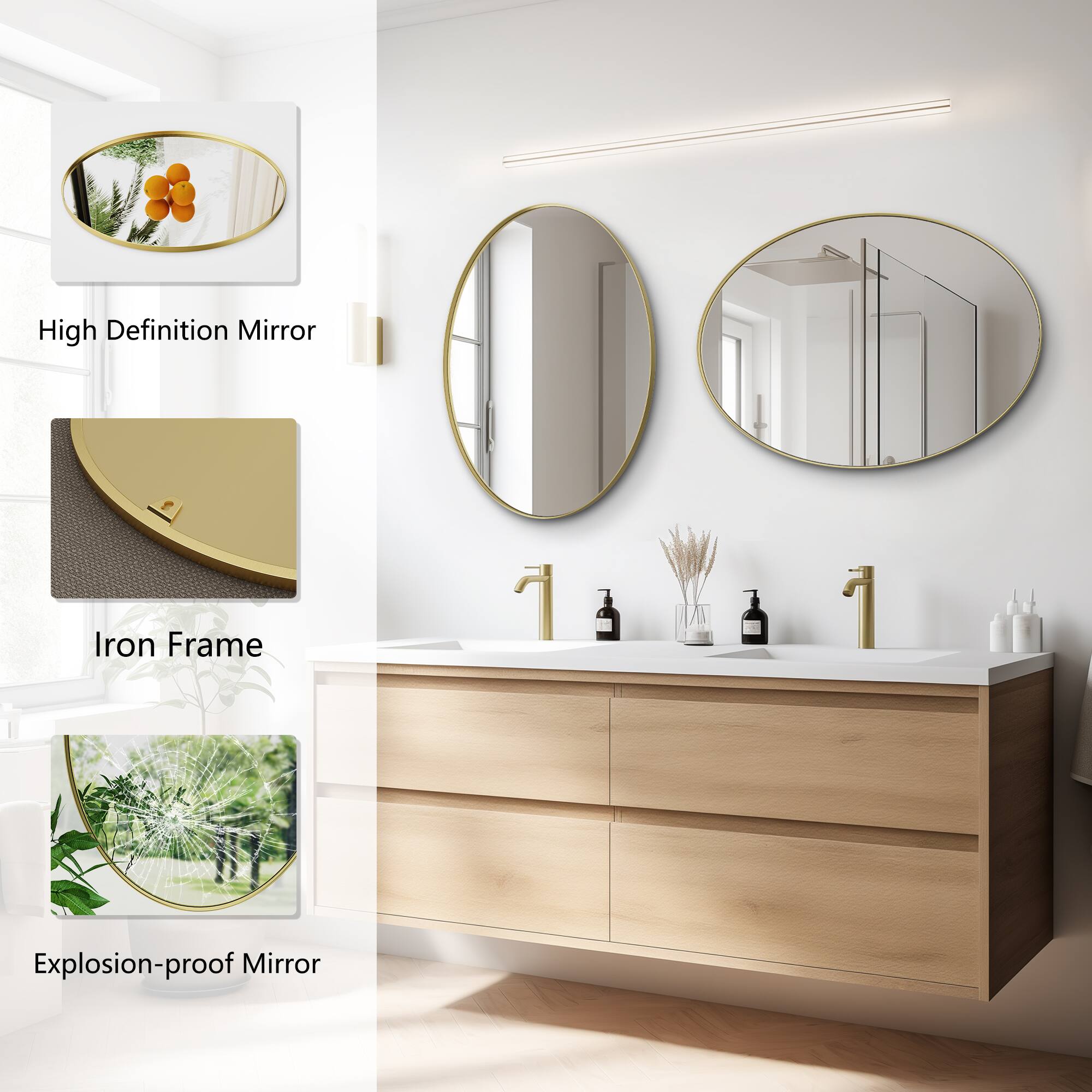High Definition Mirror  
Iron Frame  
Explosion-proof Mirror