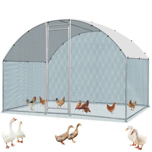 Alt View 9. Winado - 6.5 x 10 FT Metal Walk In Chicken Coop Run Cage Round Roof Rabbit Hutch Hen House Enclosure.