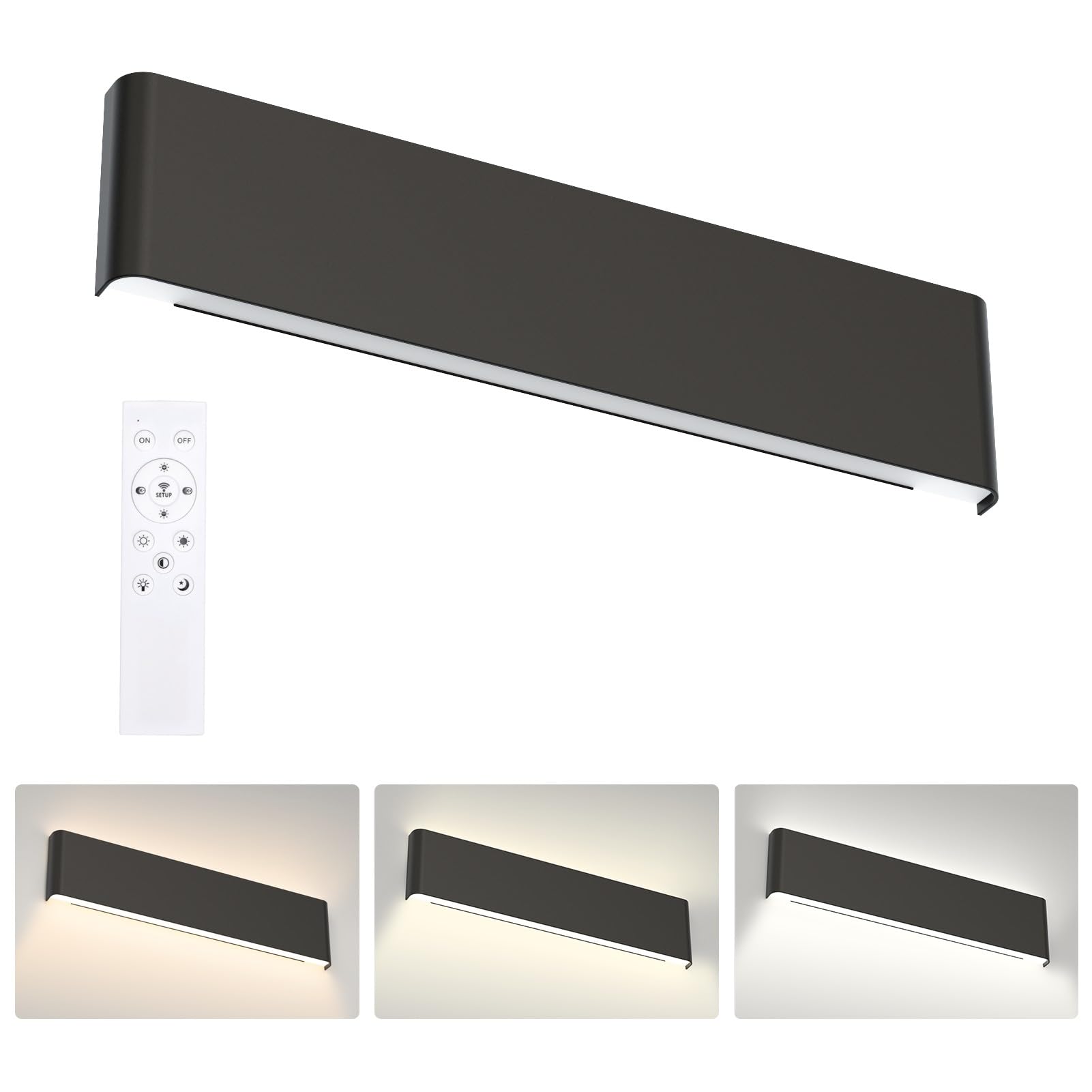 Front. Dazzling Pops - n Modern Vanity Light Up And Down Led For Bathroom Wall Lighting Fixtures Neutral k - Remote Control 24 inch.