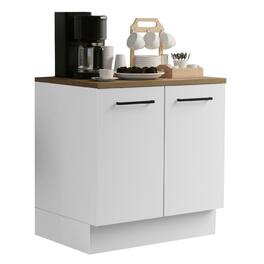 Madesa - Coffee Bar Cabinet with 2 Doors Storage Unit for Organizing Coffee Makers, Supplies, and Snacks – - White