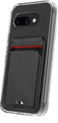 SaharaCase - Venture Series Wallet Case for Google Pixel 9a - Clear/Scorpion Black - Angle_Zoom