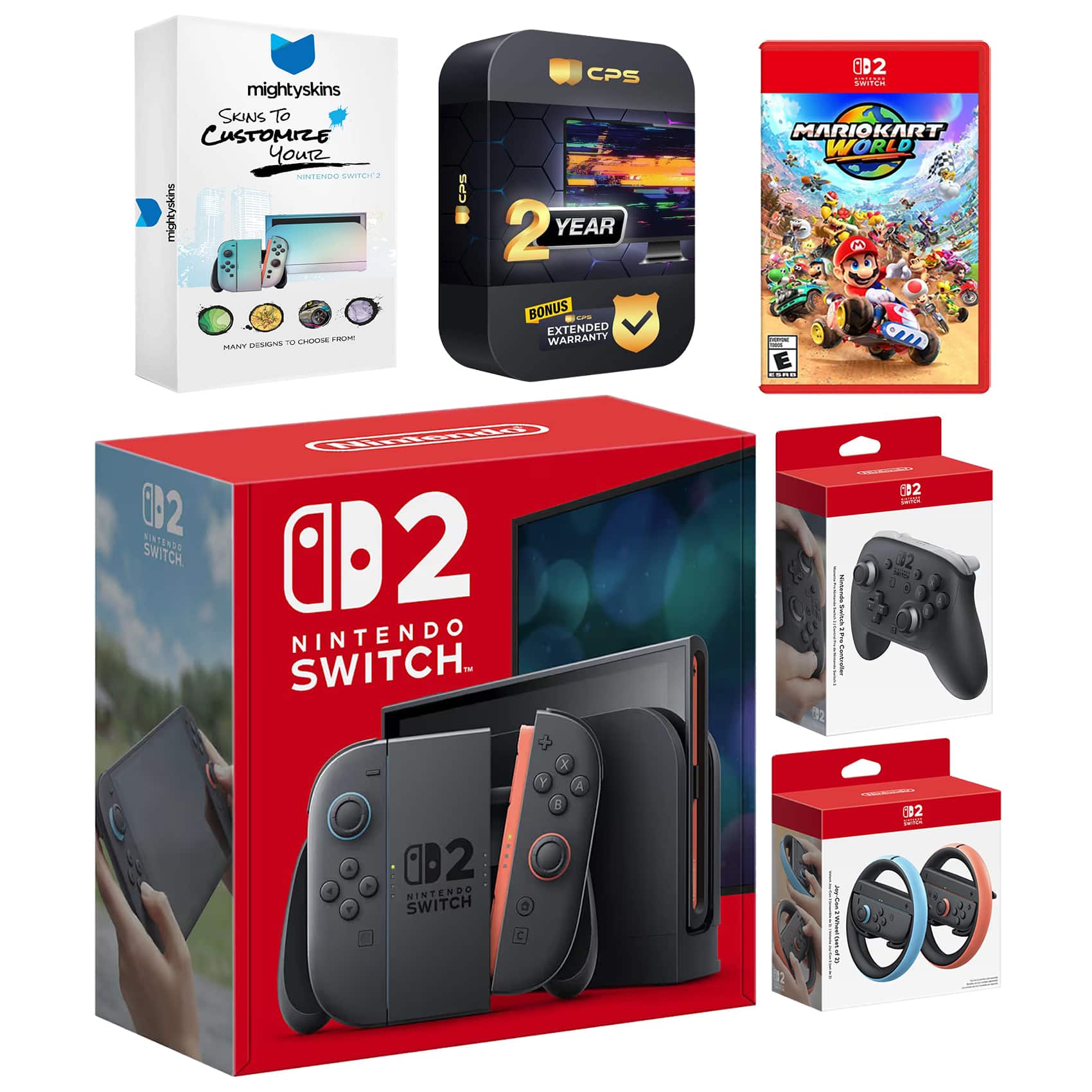 Switch 2 Console with Mario Kart World, Pro Controller, Joy Con