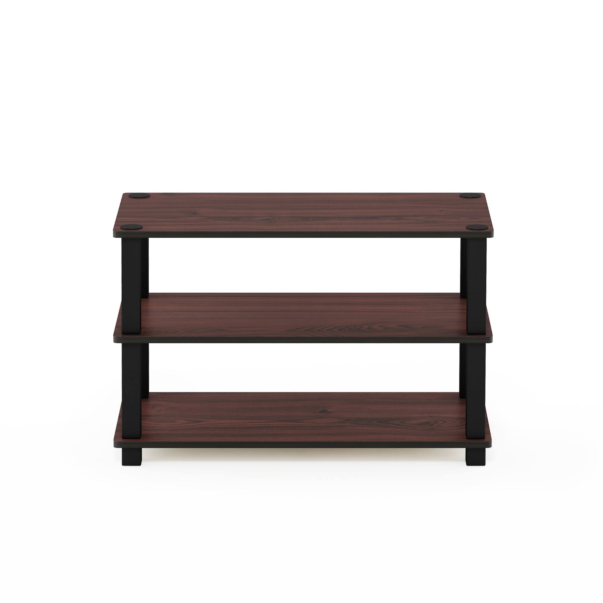 Alt View 2. Furinno - Turn-S-Tube 3-Tier Shoe Rack - Dark Cherry/Black.