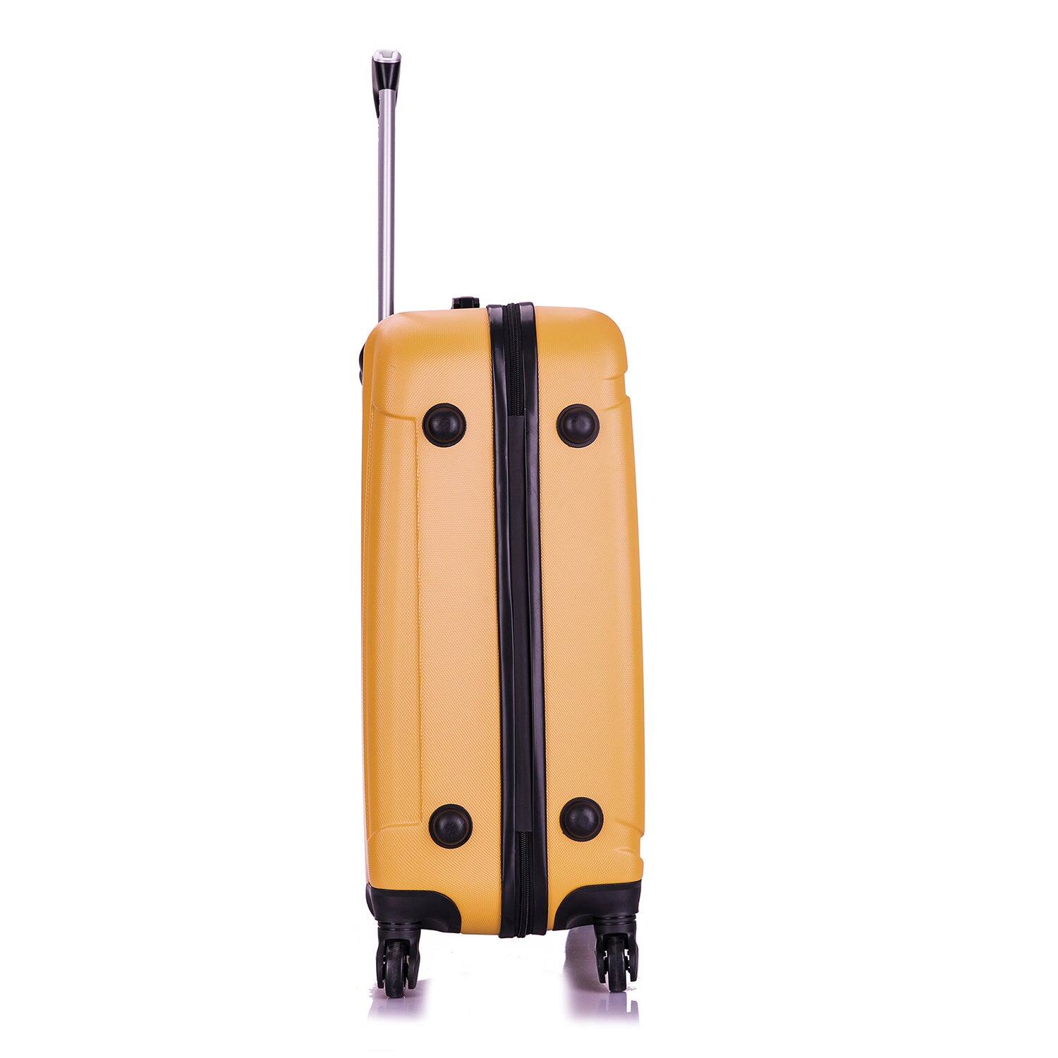 Alt View 3. InUSA - Pilot lightweight hardside spinner luggage 24" - MUSTARD.