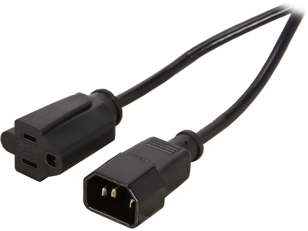 Cables to Go - C2G 03132 18 AWG Monitor Power Adapter Cord - IEC320C14 to NEMA 5-15R, TAA Compliant, Black (3 Feet, 0.91 Meters) price history on PriceWatchPro