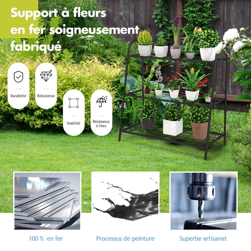 Support à fleurs en fer soigneusement fabriqué

- Durabilité
- Robustesse
- Stabilité
- Résistance à l'eau

100% en fer
Processus de peinture
Superbe artisanat