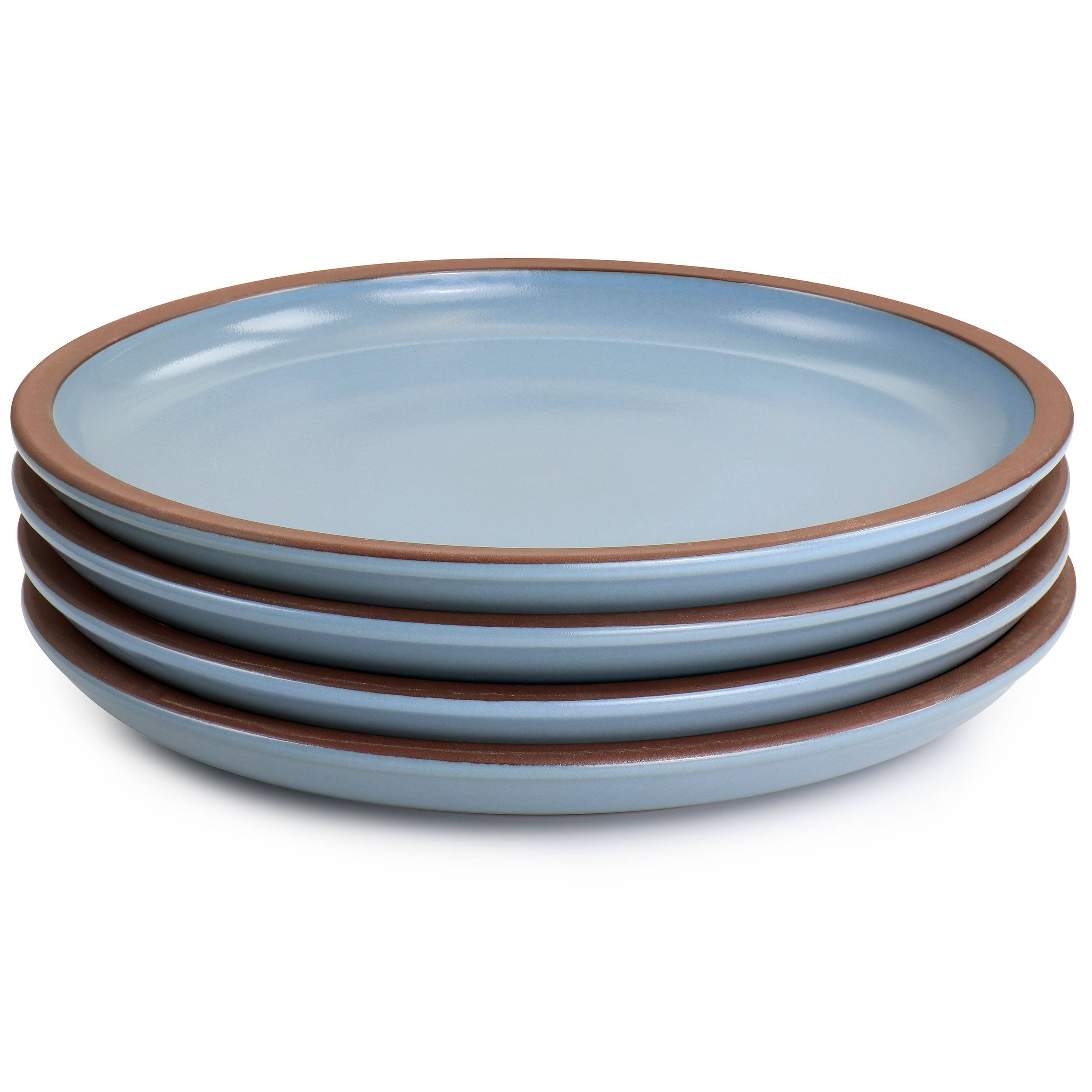 Alt View 1. Gibson - Gibson Elite Dumont 4 Piece Terracotta 10.8in Dinner Plate Set in Light Blue - Blue.