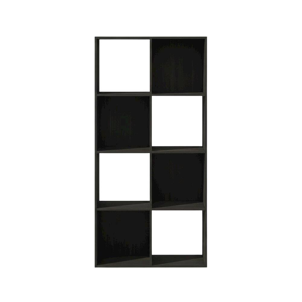 Back. FurniFact - Engineered Wood bookcase with open shelves for home or office storage - Espresso.