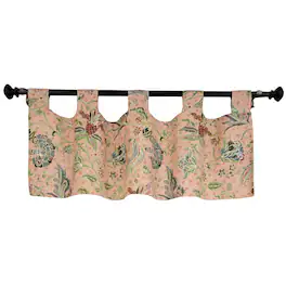 RLF Home - 4" Top Tab High Quality Fabric Every Tab Valance for Windows 50" x 16" - Rose