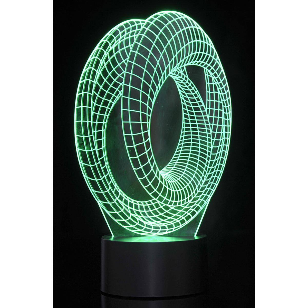 Alt View 1. JuzToys - 3D Night Light for Kids, 3D Corkscrew Lighting Laser Cut Precision LED Lights, LED Lamp for Bedrooms and Offices - Black.