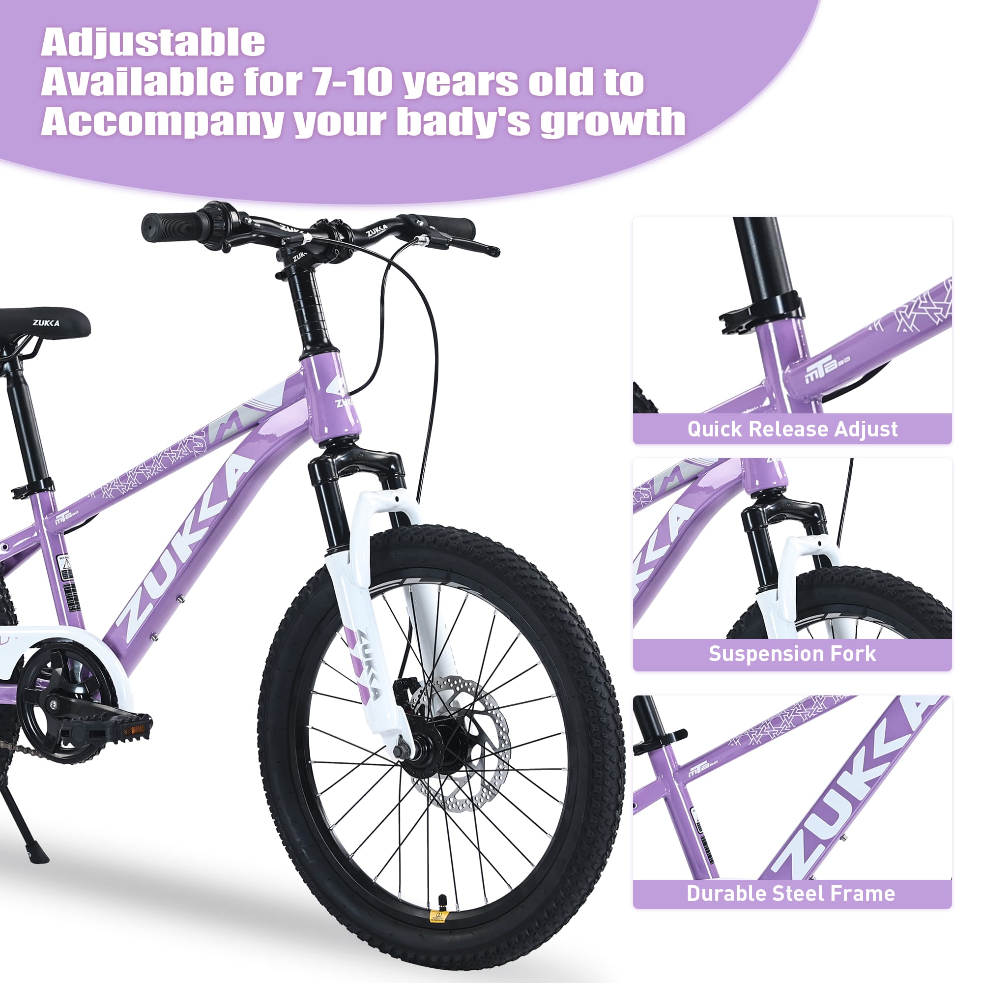 APRILSOUL ZUKKA 20 Inch Kids Mountain Bike 710 Years Multi Colors