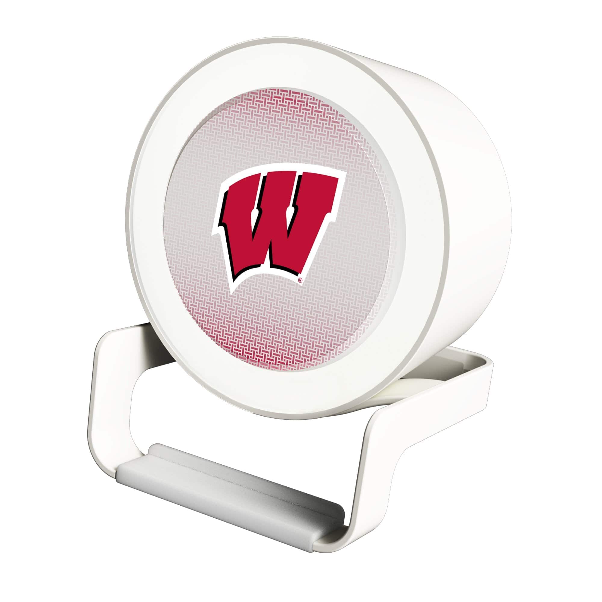 Keyscaper - Wisconsin Badgers Linen Print Nightlight Charger & Bluetooth Speaker - White