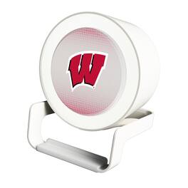 Keyscaper - Wisconsin Badgers Linen Print Nightlight Charger & Bluetooth Speaker - White