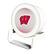 Front. Keyscaper - Wisconsin Badgers Linen Print Nightlight Charger & Bluetooth Speaker - White.
