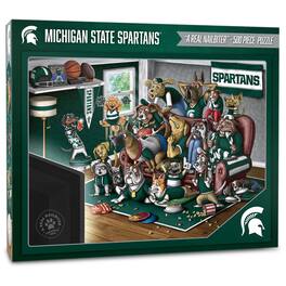 YouTheFan - Michigan State Spartans Purebred Fans 18'' x 24'' A Real Nailbiter 500-Piece Puzzle - Multicolor