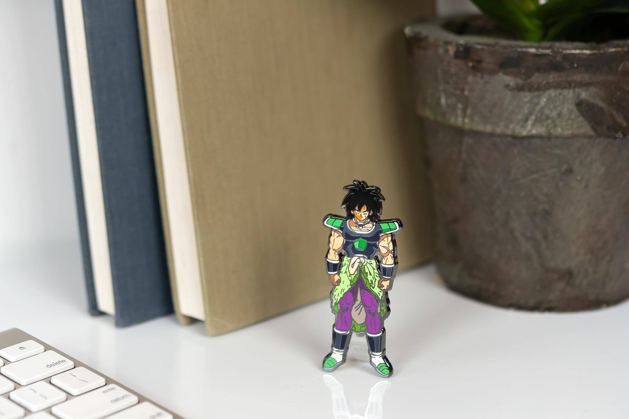 Alt View 4. FiGPiN - Dragon Ball Super 3-Inch Collectible Enamel FiGPiN - Broly #217 Toynk Exclusive - Green.