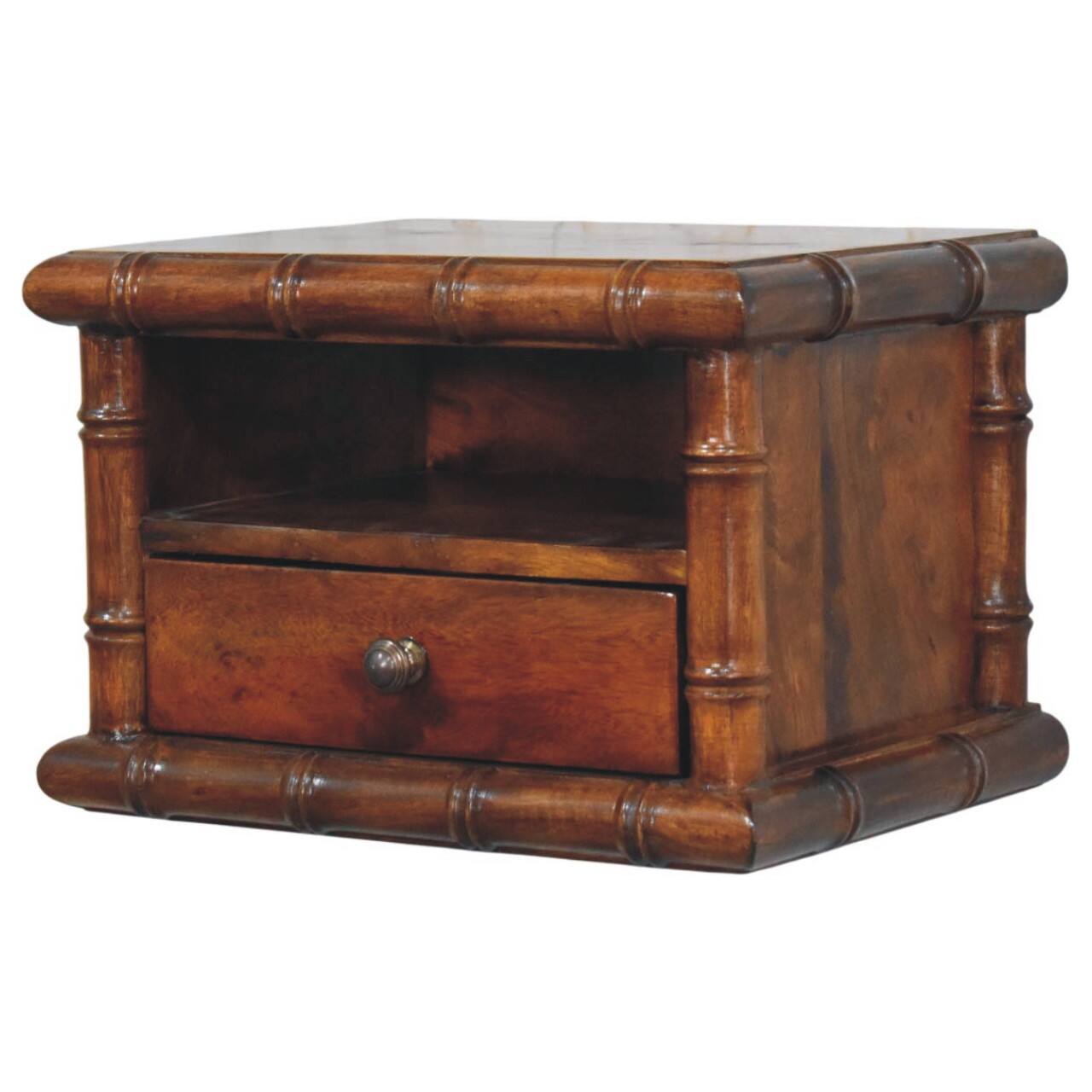 Back. Artisan Furniture - Artisan Furniture Solid Wood Bamboo Wall-Mounted Bedside, Brown - Brown.