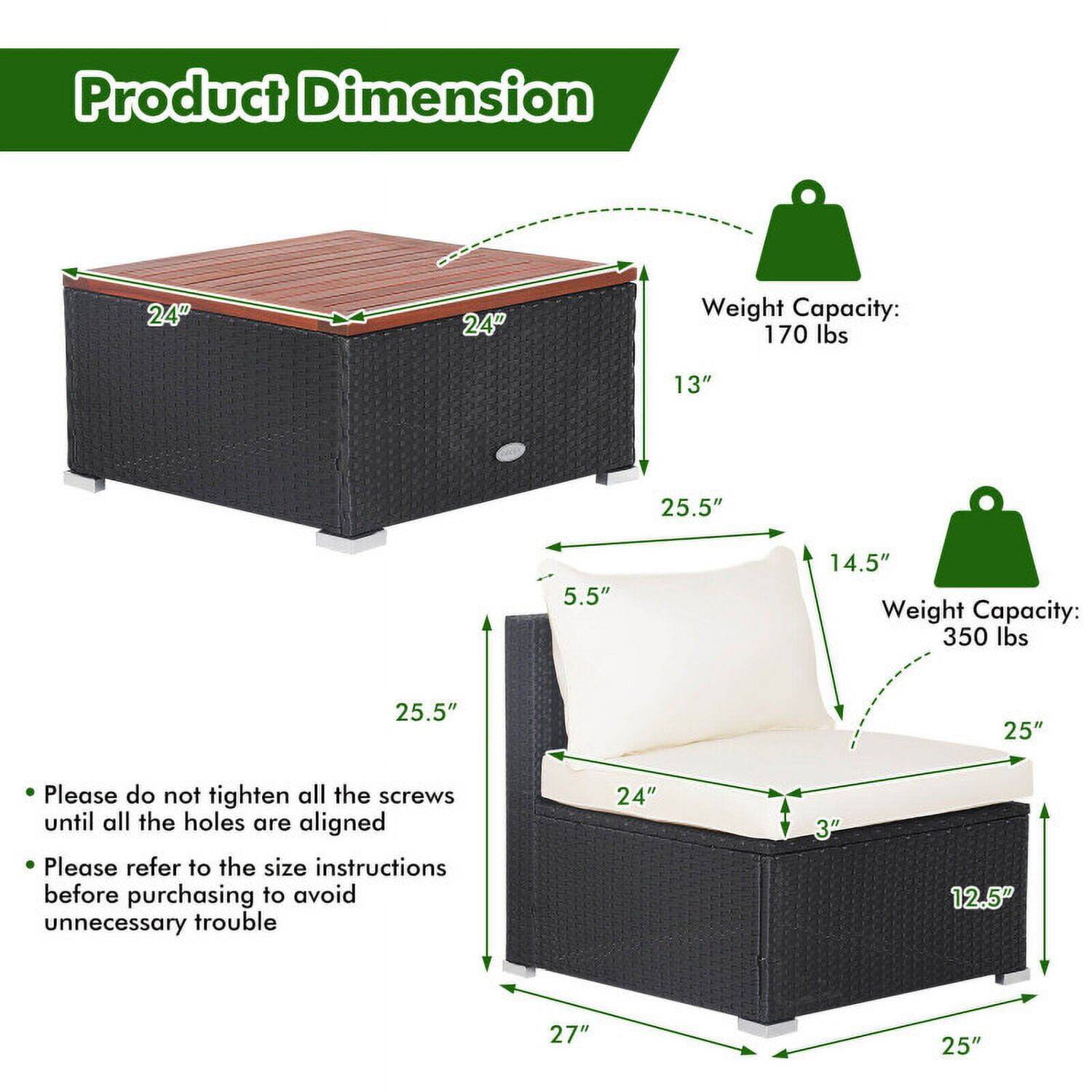 Product Dimension

- Weight Capacity: 170 lbs
  - 24" x 24" x 13"
  - 25.5" (height)

- Weight Capacity: 350 lbs
  - 25.5" x 25" x 14.5"
  - 5.5" (height)
  - 24" (width)
  - 3" (depth)
  - 12.5" (depth)
  - 27" (length)

Please do not tighten all the screws until all the holes are aligned.

Please refer to the size instructions before purchasing to avoid unnecessary trouble.