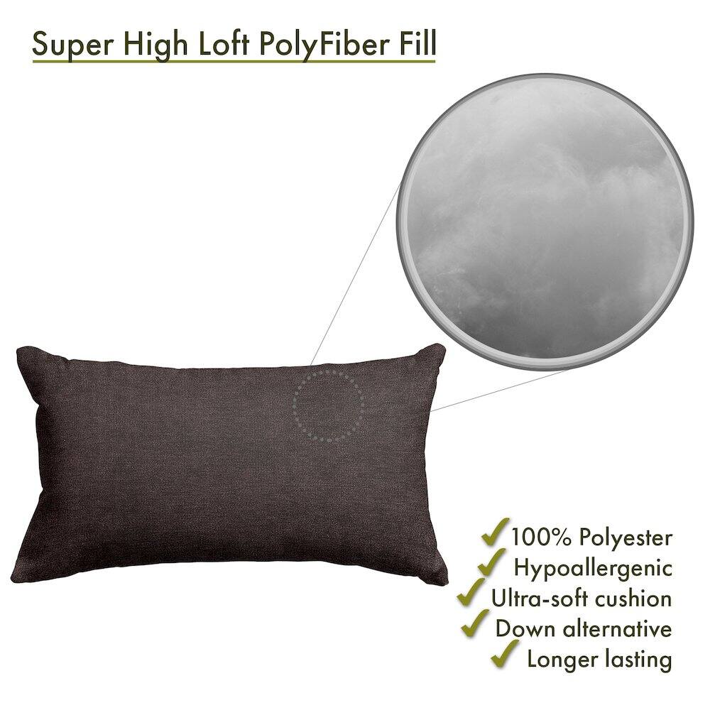 Super High Loft PolyFiber Fill

- 100% Polyester
- Hypoallergenic
- Ultra-soft cushion
- Down alternative
- Longer lasting
