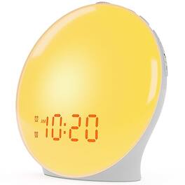 DORLUKFU - Wake Up Light Sunrise Alarm Clock for Kids, Heavy Sleepers, Bedroom, with Sunrise Simulation, Sleep Aid, Dual Alarms, FM - White