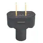 Front. Leviton - Leviton Residential Vinyl Straight Blade Plug 1-15P 18-14 AWG 2 Pole 2 Wire - Black.