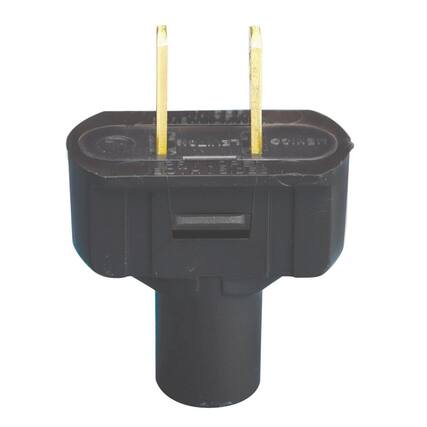 Front. Leviton - Leviton Residential Vinyl Straight Blade Plug 1-15P 18-14 AWG 2 Pole 2 Wire - Black.
